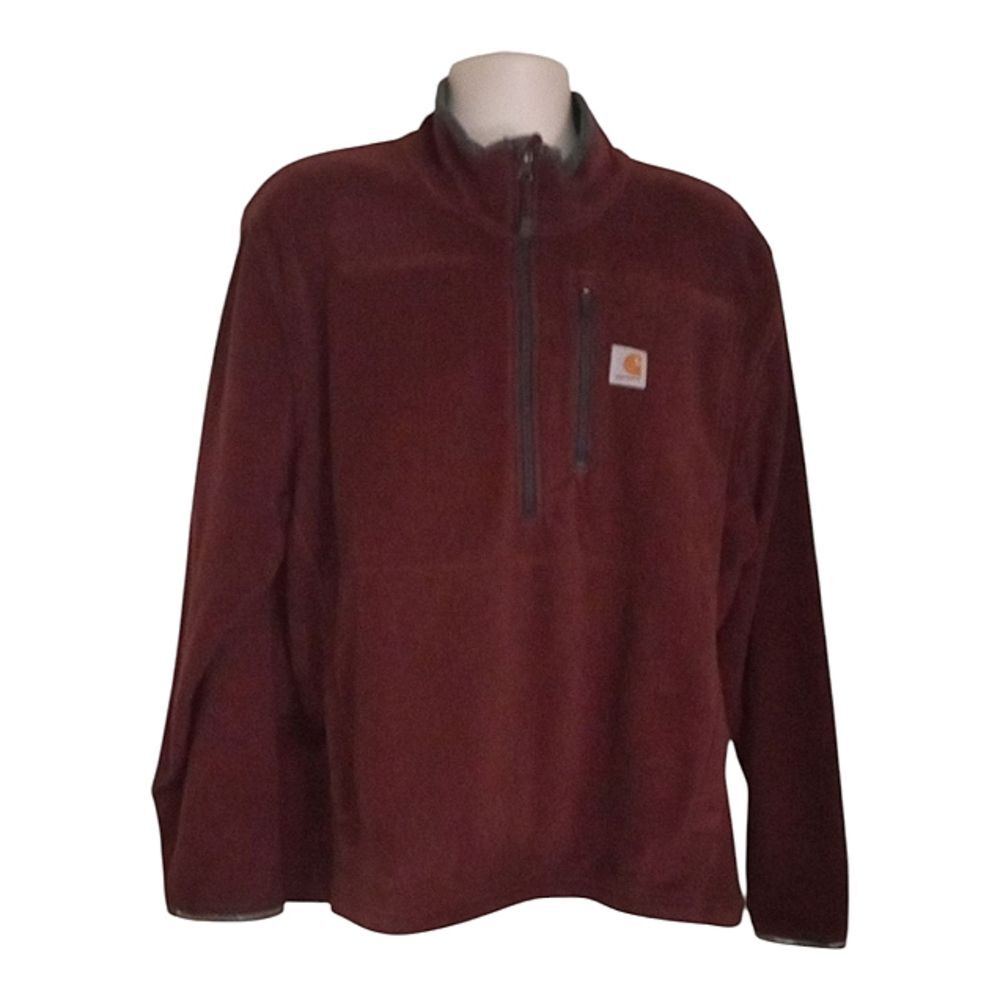 Carhartt Brown Fleece Half-Zip Jacket Pullover XL Mens